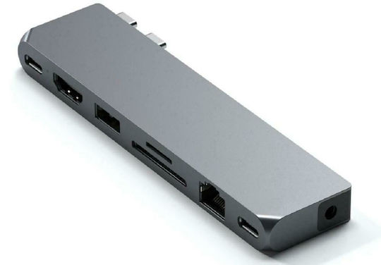 Satechi Docking Station με Διπλό USB-C HDMI 4K PD Ethernet Γκρι (ST-UCPHMXM) - Image 2