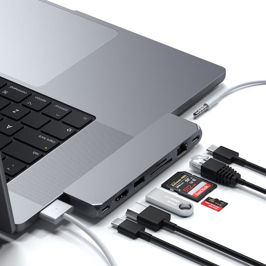Satechi Docking Station με Διπλό USB-C HDMI 4K PD Ethernet Γκρι (ST-UCPHMXM) - Image 3