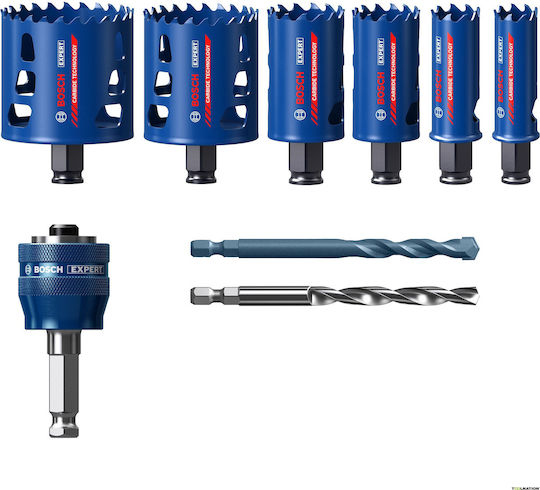Bosch Σετ Ποτηροπρίονα με Διάμετρο από 22mm έως 68mm για Ξύλο και Μέταλλο 2608900445