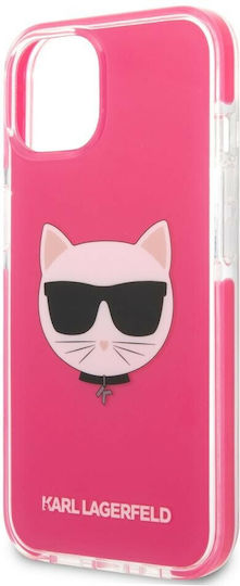 Karl Lagerfeld Choupette Head Back Cover Πλαστικό / Σιλικόνης Φούξια (iPhone 13 mini) KLHCP13STPECPI - Image 4