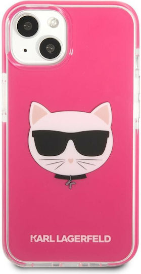 Karl Lagerfeld Choupette Head Back Cover Πλαστικό / Σιλικόνης Φούξια (iPhone 13 mini) KLHCP13STPECPI - Image 3