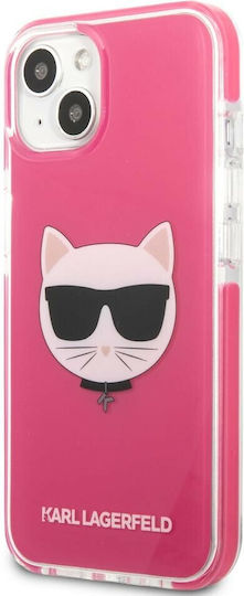 Karl Lagerfeld Choupette Head Back Cover Πλαστικό / Σιλικόνης Φούξια (iPhone 13 mini) KLHCP13STPECPI - Image 2