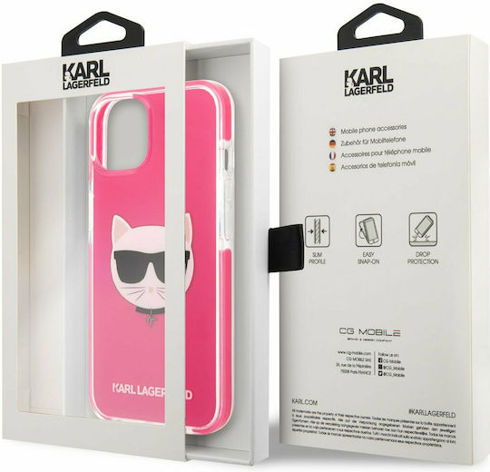 Karl Lagerfeld Choupette Head Back Cover Πλαστικό / Σιλικόνης Φούξια (iPhone 13 mini) KLHCP13STPECPI - Image 6