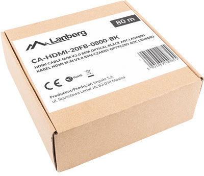 Lanberg HDMI 2.0 Cable HDMI male - HDMI male 80m Μαύρο CA-HDMI-20FB-0800-BK - Image 3