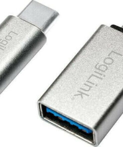 LogiLink Μετατροπέας micro USB male σε USB-C male Ασημί 2τμχ AU0040
