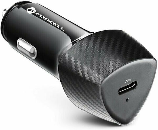 Forcell Φορτιστής Αυτοκινήτου 20W με μία Θύρα: 1xType-C Μαύρος CC50-1C - Image 3