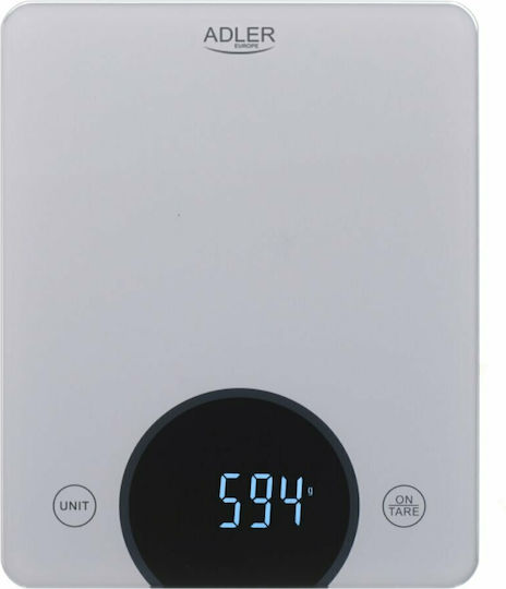 Adler Ψηφιακή Ζυγαριά Κουζίνας 1gr/10kg Ασημί AD 3173s