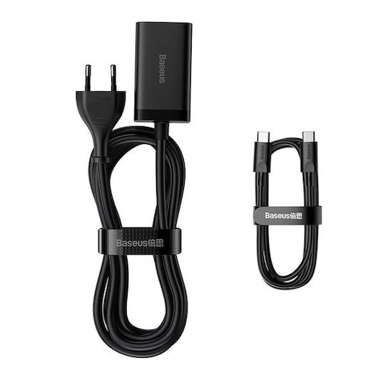 Baseus Βάση Φόρτισης GaN με 2 Θύρες USB-A και 2 Θύρες USB-C 65W Power Delivery / Quick Charge 4.0 σε Μαύρο χρώμα (Gan3 Pro) - Image 3