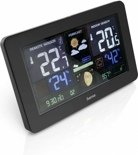 HAMA Premium 00186380 Μετεωρολογικός Σταθμός Ψηφιακός Επιτραπέζιος Μαύρος - Image 2