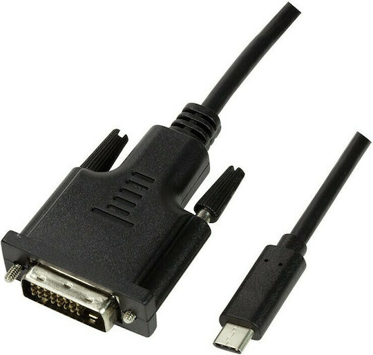 LogiLink USB 2.0 Cable USB-C male - DVI-D Μαύρο 1.8m (UA0331) - Image 2