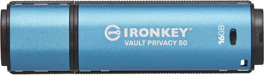 Kingston IronKey Vault Privacy 50 64GB USB 3.2 Stick Μπλε - Image 2