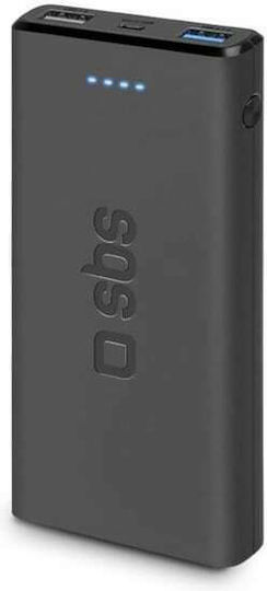 SBS Fast Power Bank 10000mAh με 2 Θύρες USB-A Μαύρο - Image 2