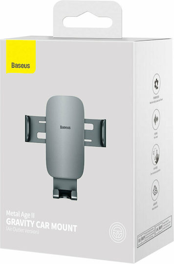 Baseus Metal Age II Βάση Κινητού Αυτοκινήτου 4.7" - 6.7" με Ρυθμιζόμενα Άγκιστρα Dark Grey SUJS000013 - Image 5