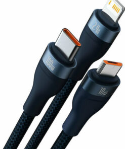 Alternative view of Baseus Flash Series Braided USB to micro USB / Type-C / Lightning Cable Μπλε 1.2m (CASS030003)