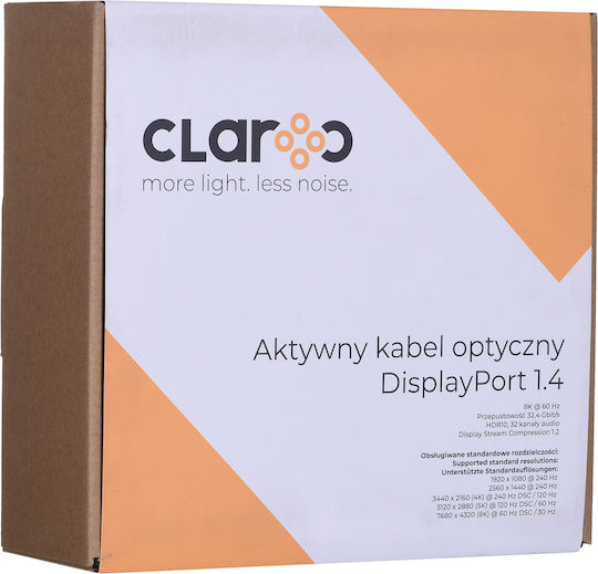 Claroc Cable DisplayPort male - DisplayPort male 10m Μαύρο (CLAROC-DP-14-10M) - Image 2