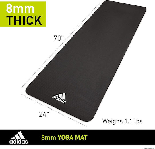 adidas ADYG-10100BK Στρώμα Γυμναστικής Training/Fitness Μαύρο (176x61x0.8cm) - Image 3
