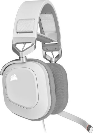 Corsair HS80 RGB Over Ear Gaming Headset με σύνδεση USB Λευκό - Image 2