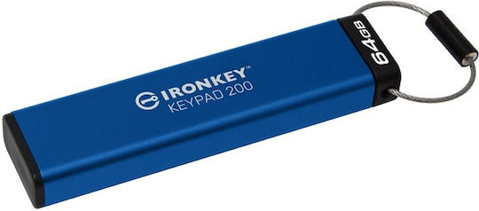 Kingston IronKey Keypad 64GB USB 3.2 Stick Μπλε - Image 2