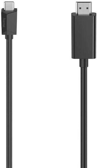 HAMA Cable HDMI male - USB-C male 1m Μαύρο 00200718