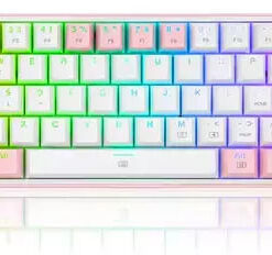 Alternative view of Redragon K617 FIZZ Gaming Μηχανικό Πληκτρολόγιο 60% με Custom Red διακόπτες και RGB φωτισμό (Αγγλικό US) White/Pink