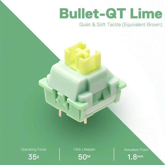 Redragon A113 Bullet-QT Lime-Soft Tactile Mechanical Switches - Image 2