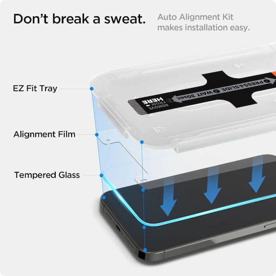 Spigen Glass.tR Ez Fit Full Glue Full Face Tempered Glass (iPhone 16e / 14 / 13 / 13 Pro) AGL03724 - Image 2