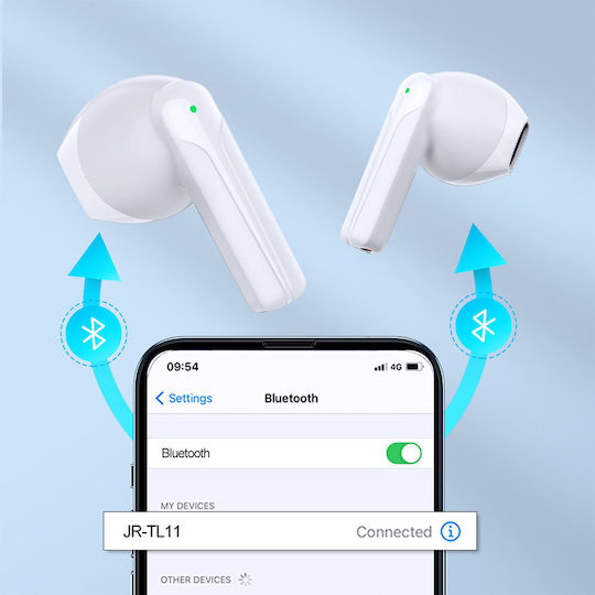 Joyroom JR-TL11 Earbud Bluetooth Handsfree Ακουστικά με Αντοχή στον Ιδρώτα και Θήκη Φόρτισης Λευκά - Image 8