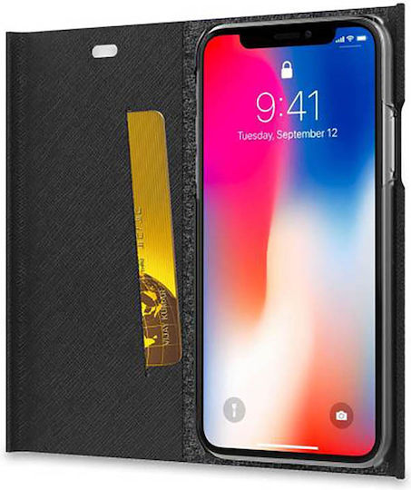 Celly Shell Wallet Δερματίνης Μαύρο (iPhone X / Xs) SHELL900BK - Image 3