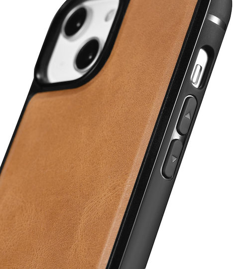iCarer Leather Oil Wax Back Cover Δερμάτινο Tan (iPhone 14) WMI14220717-TN - Image 2