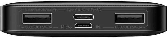 Baseus Bipow Overseas Edition Power Bank 10000mAh 15W με 2 Θύρες USB-A και Θύρα USB-C Μαύρο - Image 11