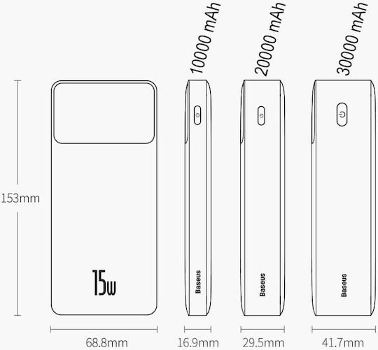 Baseus Bipow Overseas Edition Power Bank 10000mAh 15W με 2 Θύρες USB-A και Θύρα USB-C Μαύρο - Image 7