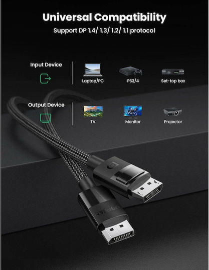 Ugreen Cable DisplayPort male - DisplayPort male 1m Μαύρο (80390) - Image 6