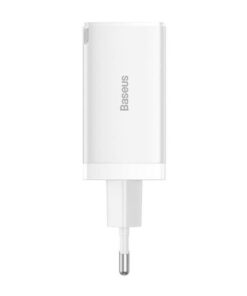 Alternative view of Baseus Φορτιστής GaN με Θύρα USB-A και 2 Θύρες USB-C και Καλώδιο USB-C - USB-C 65W Quick Charge 3.0 Λευκός (Gan5)