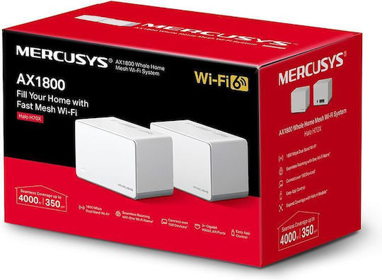 Mercusys Halo H70X v1 WiFi Mesh Network Access Point Wi‑Fi 6 Dual Band (2.4 & 5GHz) σε Διπλό Kit - Image 4