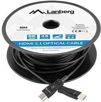 Lanberg HDMI 2.1 Cable HDMI male - HDMI male 80m Μαύρο CA-HDMI-30FB-0800-BK - Image 3