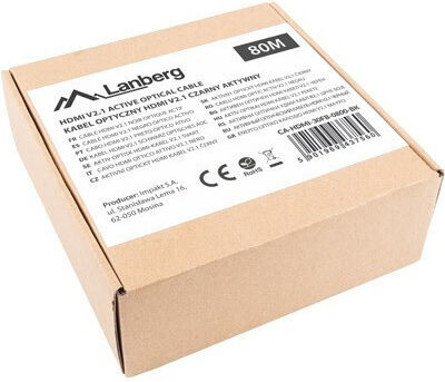 Lanberg HDMI 2.1 Cable HDMI male - HDMI male 80m Μαύρο CA-HDMI-30FB-0800-BK - Image 2