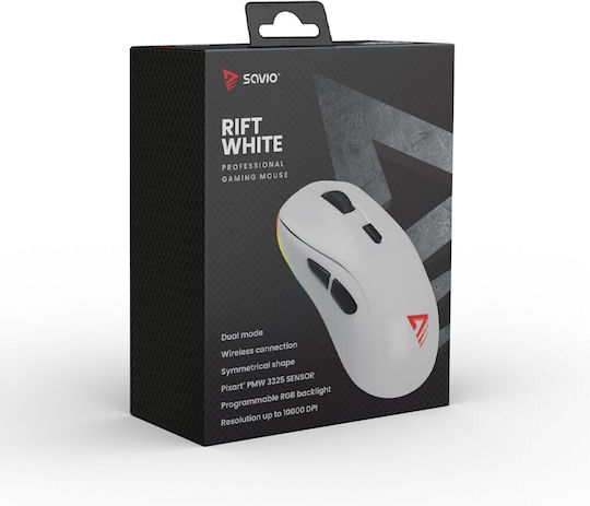 Savio Rift Ασύρματο RGB Gaming Ποντίκι 10000 DPI Λευκό - Image 7