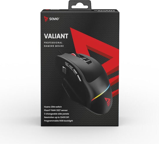 Savio Valiant RGB Gaming Ποντίκι 12400 DPI Μαύρο - Image 8