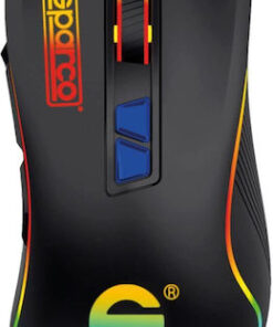 Sparco SPMOUSEPRO RGB Gaming Ποντίκι 7200 DPI Μαύρο