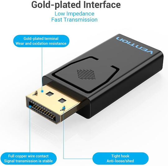 Vention Μετατροπέας DisplayPort male σε HDMI female (HBKB0) - Image 4