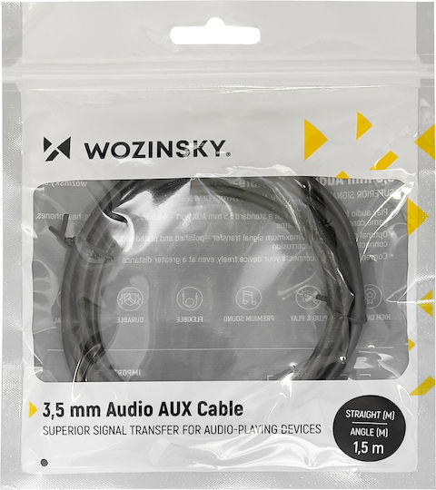 Wozinsky Καλώδιο 3.5mm male - 3.5mm male Μαύρο 1.5m (Angled) - Image 5