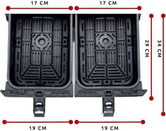 Ariete Air Fryer με Διπλό Αποσπώμενο Κάδο 8lt Μαύρο - Image 3