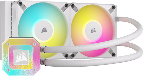Corsair iCUE H100i Elite Capellix XT Υδρόψυξη Επεξεργαστή Διπλού Ανεμιστήρα 120mm για Socket AM4/1700/1200/115x με RGB Φωτισμό Λευκή