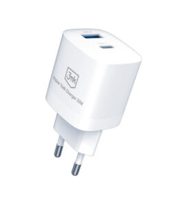 Alternative view of 3MK Φορτιστής Χωρίς Καλώδιο GaN με Θύρα USB-A και Θύρα USB-C 33W Power Delivery Λευκός (Hyper GaN)