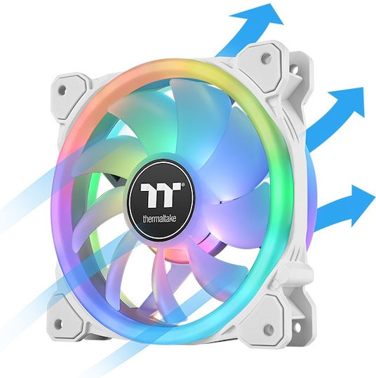 Thermaltake SWAFAN 12 RGB Case Fan 120mm με Σύνδεση 9-Pin 3τμχ Premium Edition White - Image 2