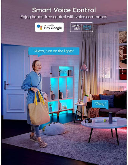 Govee Smart Ταινία LED Wi-Fi 24V RGB Φως 5m με Τροφοδοτικό H615A3A1 - Image 4