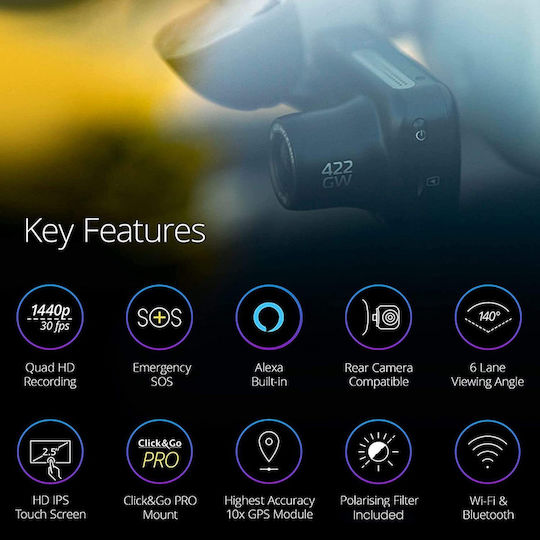 NextBase 422GW Κάμερα DVR Αυτοκινήτου 1440P με Οθόνη 2.5" Wi-Fi, GPS NBDVR422GW - Image 3