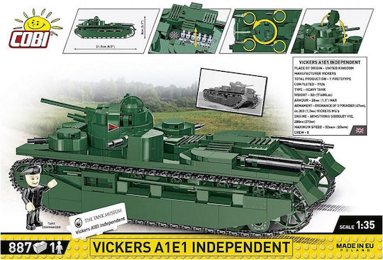 Cobi Τουβλάκια Vickers A1E1 Independent για 9+ Ετών 887τμχ COBI-2990 - Image 2