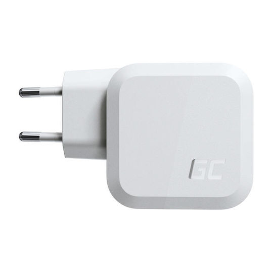 Green Cell Φορτιστής Χωρίς Καλώδιο GaN με Θύρα USB-A και 2 Θύρες USB-C 65W Power Delivery / Quick Charge 3.0 Λευκός (CHARGC08W) - Image 3