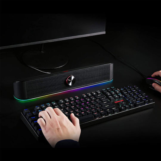 Redragon GS560 Adiemus Ηχεία Υπολογιστή 2.0 με RGB Φωτισμό και Ισχύ 6W σε Μαύρο Χρώμα - Image 3